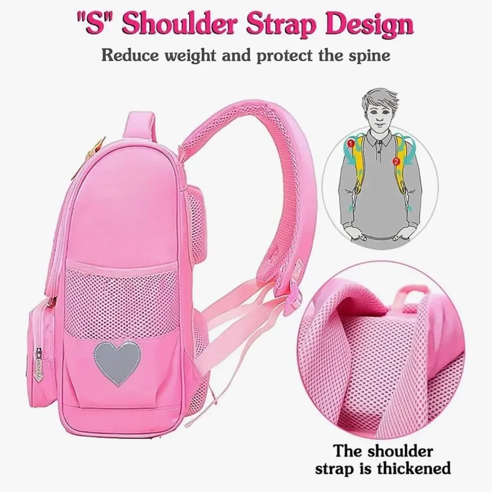 NWT Charming Pink Cat Kids Backpack and Lunch Bag Set